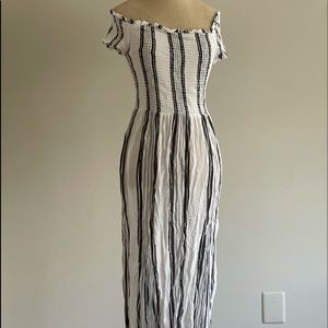 Rip curl off shoulder cotton gauze maxi dress